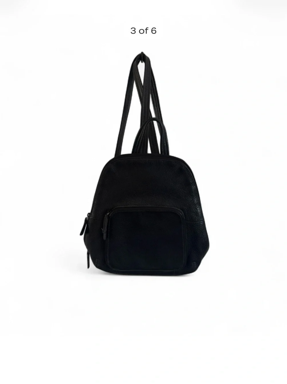 Tignanello black leather sling backpack